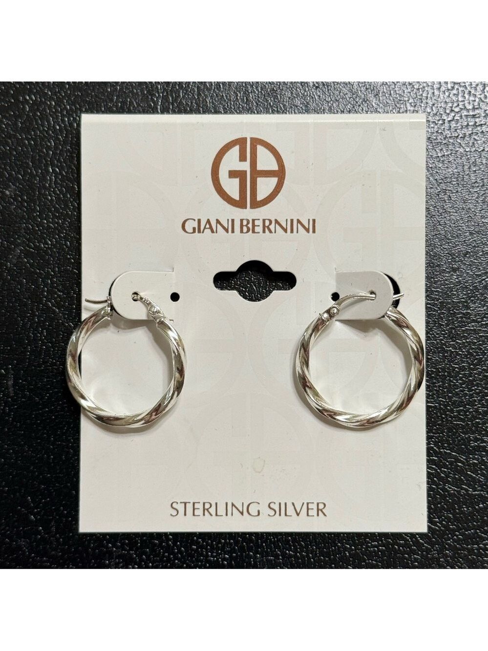 Giani Bernini Sterling Silver Twist Hoop Earrings New - Picture 5 of 5